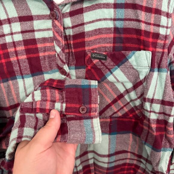 Columbia Sportswear Multicolor Red Button Down Flannel Top Women's Size Small - Picture 3 of 5